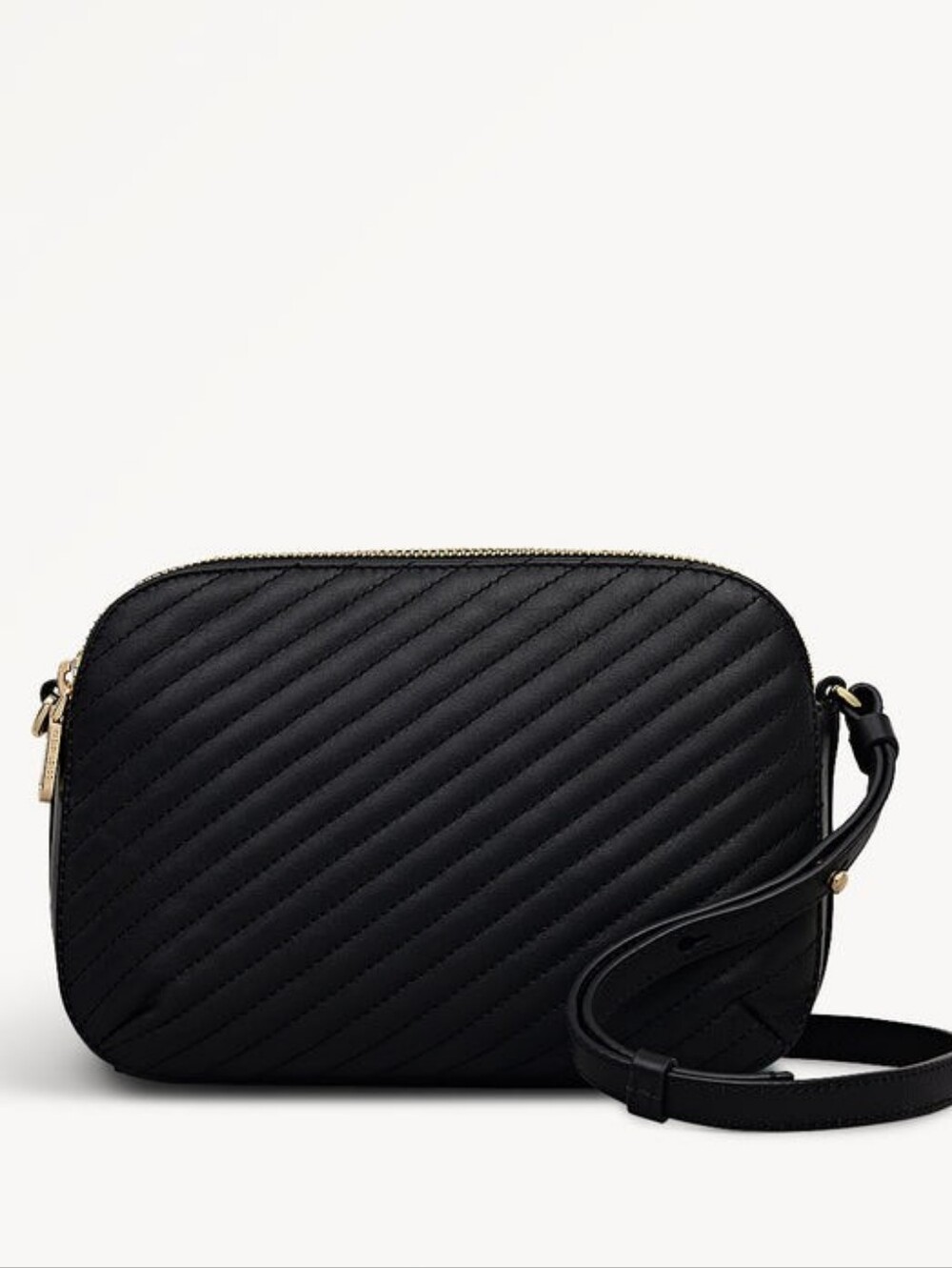 Radley London Dukes Place Quilted Medium Ziptop Leather Crossbody Bag Black $298